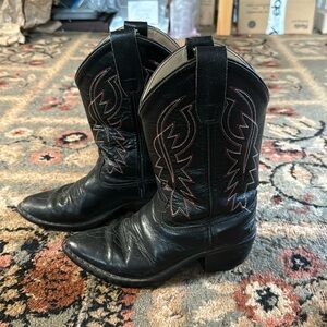 Kids black & red cowboy boots
